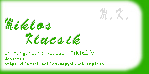 miklos klucsik business card